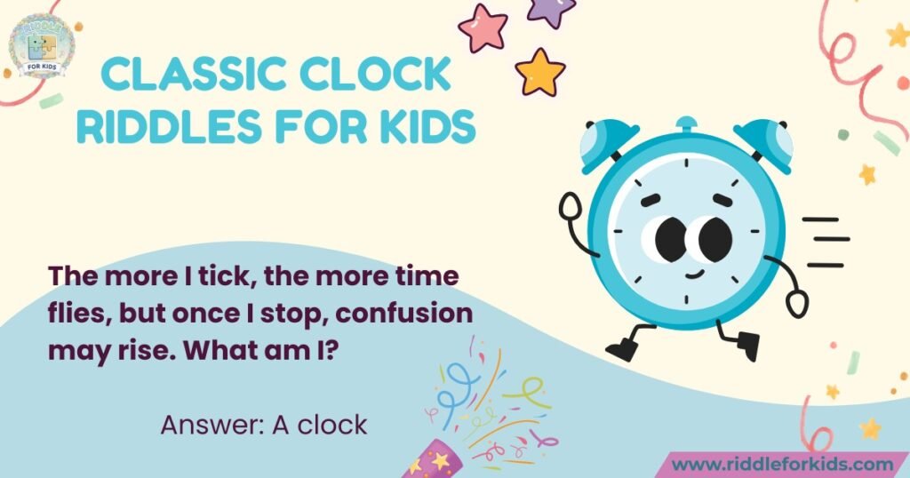 Classic clock riddles for kids